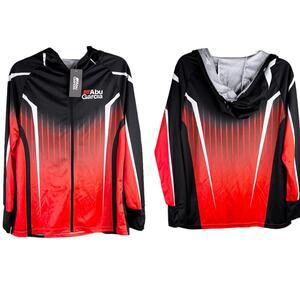 Abu Garcia Mens Jacket Fishing Fish Full Zip Hood M New